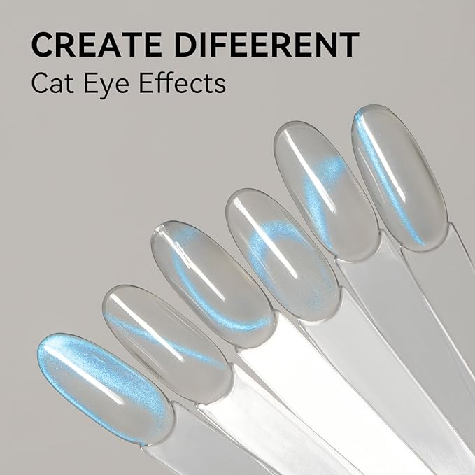 MAYCHAO 15ML Blue Tears Cat Eye Gel Nail Polish 1Pc Aurora Blue Cat Eye Gel Polish Soak off Holographic Magnetic Nail Polish for Nail Art Manicure Salon DIY at Home, 0.5 OZ