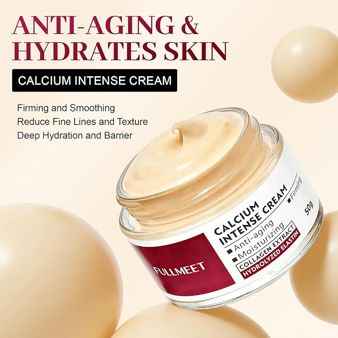 Calcium Intense Cream, Collagen Calcium Volume Cream, Upgraded Repair & Moisturizing Cream, Hydrating Deep Wrinkles on Eye, Anti-Aging & Lifting Care, 1.76 OZ
