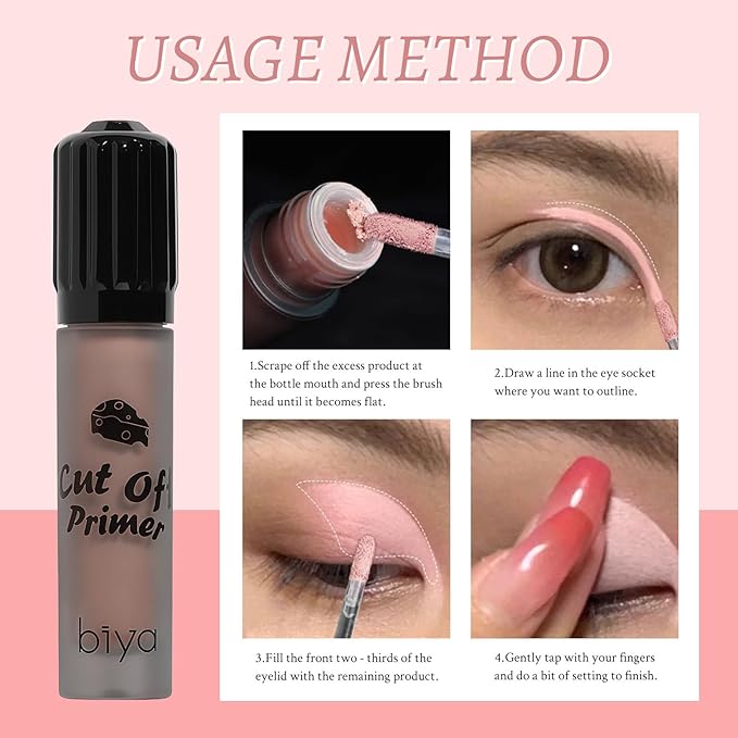 Liquid Eyeshadow, Long-Lasting Matte/Pearlescent eyeshadow, Cut Crease Eyeshadow Gel, High-Pigmented for Bold Eye Makeup, for day-to-night transitions (Smoky Pink, Matte)