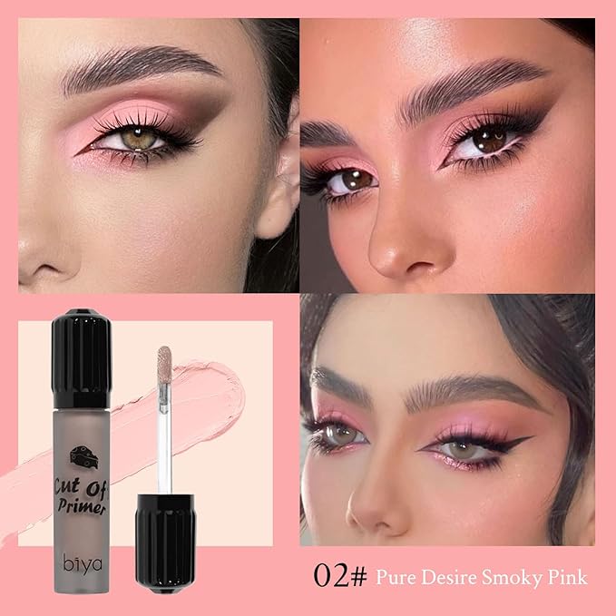 Liquid Eyeshadow, Long-Lasting Matte/Pearlescent eyeshadow, Cut Crease Eyeshadow Gel, High-Pigmented for Bold Eye Makeup, for day-to-night transitions (Smoky Pink, Matte)