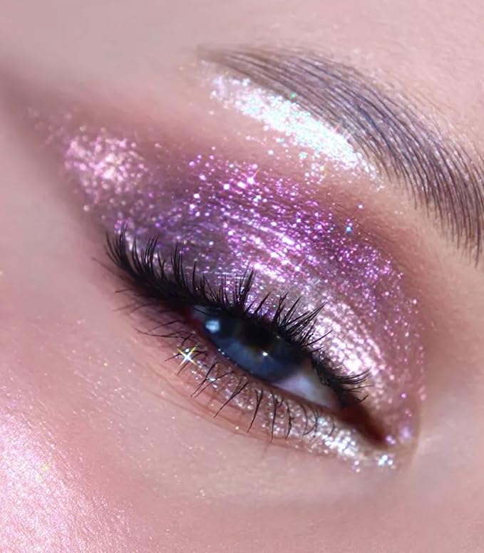LAVONE Multichrome Eyeshadow, Iridescent Blue-Purple-Gold Eyeshadow Powder, Multidimensional Sparkle with One-Swipe Color, Highly Pigmented, Smooth Non-Falling