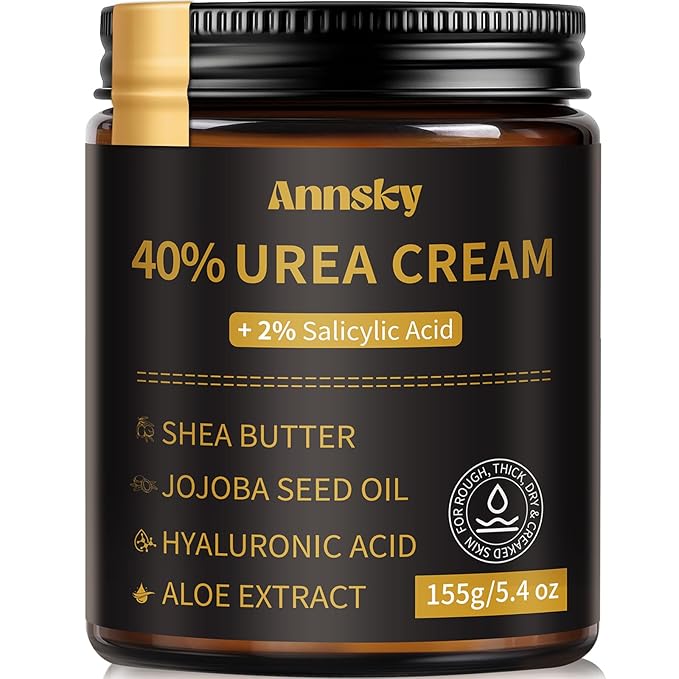 Urea Cream 40% Plus Salicylic Acid 2%, Foot Cream for Dry, Cracked Heels, Calluses Professional Feet Maximum Strength Moisturizing Cream, 155g