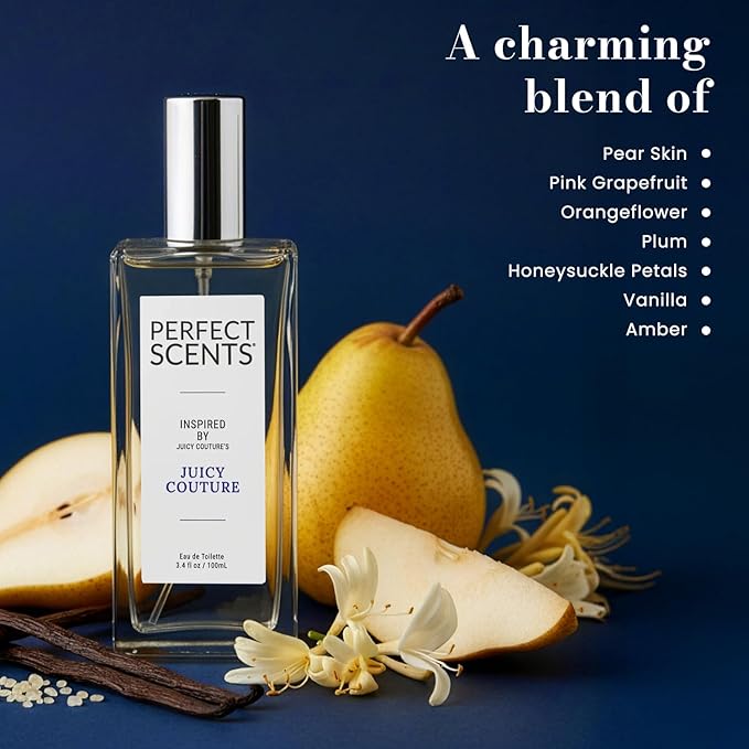 Perfect Scents Fragrances, Inspired by Juicy Couture’s Juicy Couture, Women’s Eau de Toilette, CLEAN, Vegan, Paraben-Free, Phthalate-Free, Never Tested on Animals, 3.4 Fluid Ounces