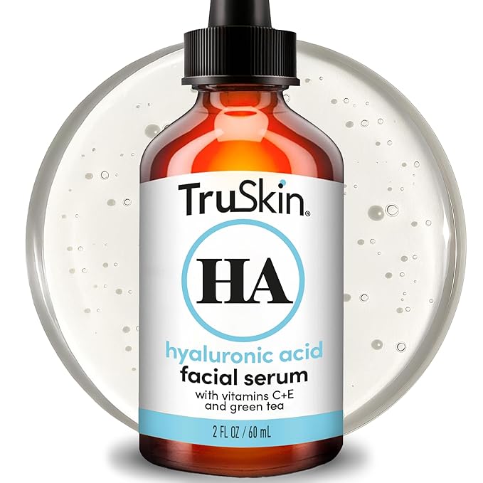 TruSkin Hyaluronic Acid Serum for Face - 7 Ultra-Hydrating Ingredients - Moisturizing & Plumping Facial Serum for Smooth, Healthy-Looking Skin, 2 Fl Oz