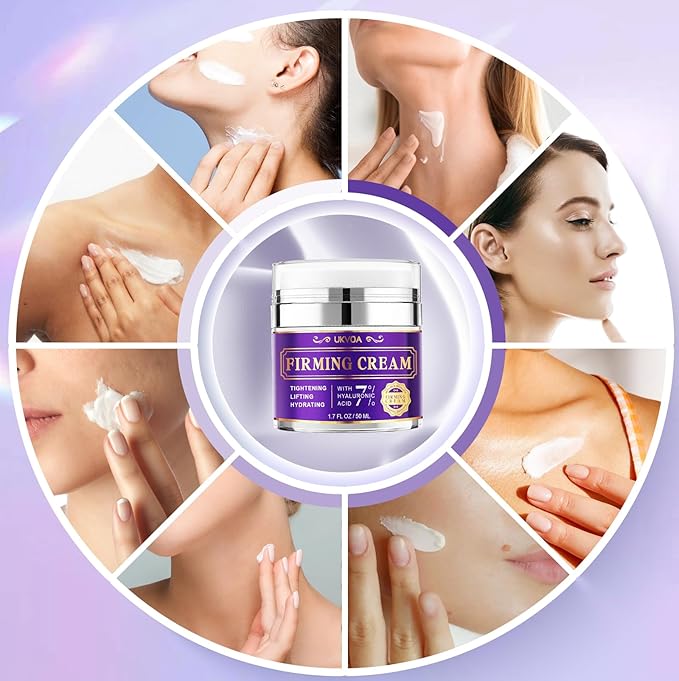 UKVOA Retinol Neck & Face Wrinkle Cream for Women, Neck Cream for Tightening and Firming, Anti Aging Skin Care with Collagen & Hyaluronic Acid, Instant Face Lift Cream 2-Pack