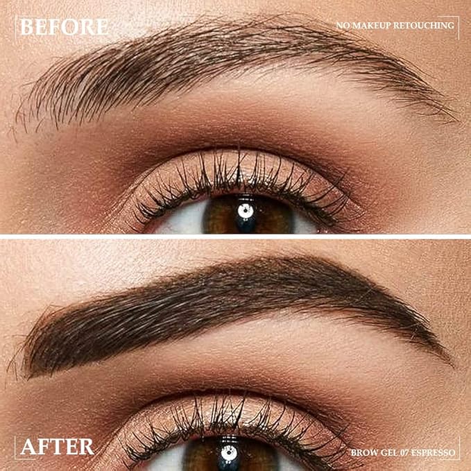 Tinted Thickening Brow Mascara,Tinted Eyebrow Gel, Waterproof, Transfer-proof, Brush to Fill in Eyebrows and Cover Gray Hairs - Cruelty Free (2pcs 07 Espresso)
