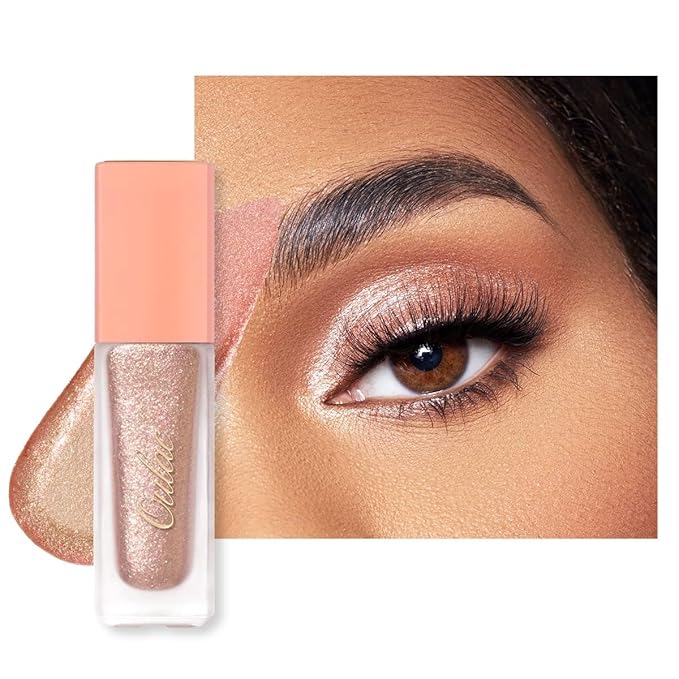 Oulac Eyeshadow Liquid Eyeshadow Multi-Usage Liquid Glitter Eyeshadow&Eyeliner Highly Pigmented, One-Swipe Coverage Long-Lasting with No Creasing Formula Vegan&Cruelty-Free 04