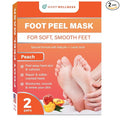 Foot Peeling Mask – Lavender Exfoliating Treatment Booties for Callus Removal & Renewal of Dry, Cracked Feet – Dermatologist-Inspired Moisturizing Spa Therapy for Men & Women (Peach 2 Pairs)