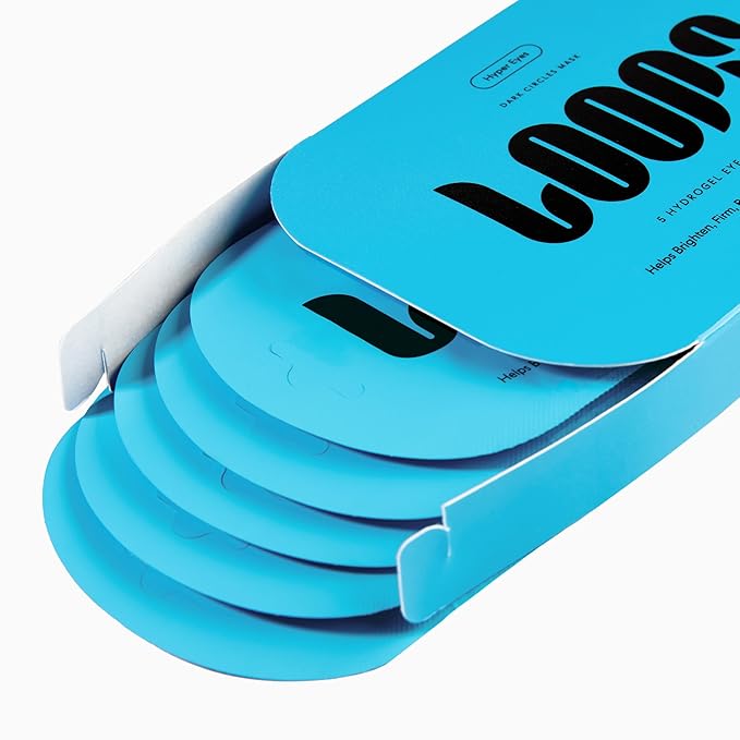 LOOPS Hyper Smooth Hydrogel Korean Eye Masks, Hydrate, Nourish and Help Reduce Dark Circles for Refreshed Eyes - Reduces Signs of Puffiness and Fortify Your Eyes - Moisturizing Under Eye Patches - 5pc