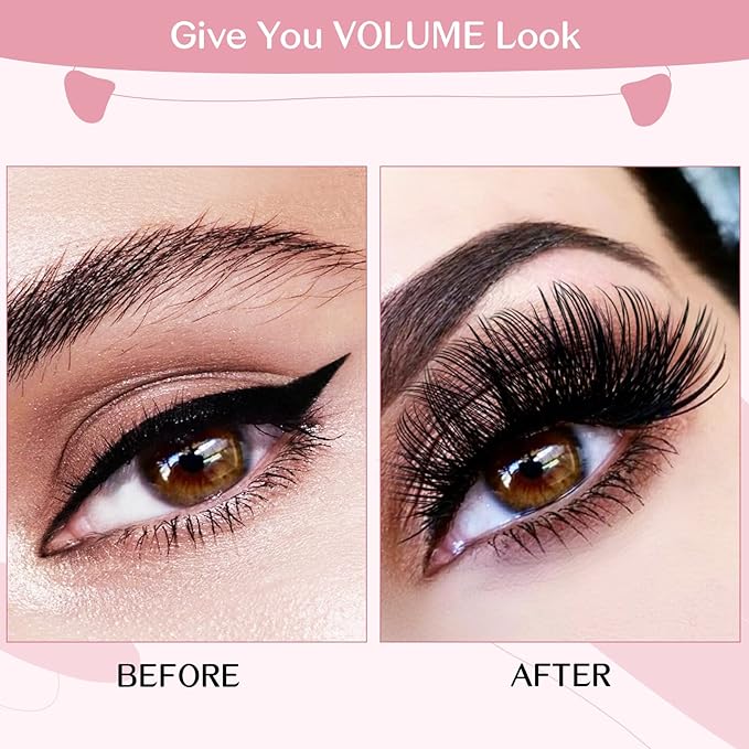 Lash Clusters, 72 Pcs Individual Cluster Lashes DIY Lash Extension 18mm Eyelash Clusters Volume Wispy Lashes Super Thin Band Reusable Soft & Comfortable (Volume, D-18mm)