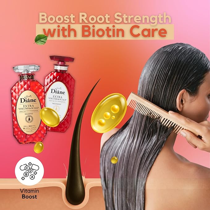 Moist Diane Thickening Shampoo and Conditioner for Fine Hair, Anti Thinging Shampoo & Conditioner for Women with Argan Oil, Keratin from Japan, Dry Scalp Shampoo & Conditioner 30.4Fl Oz VOLUME& SCALP