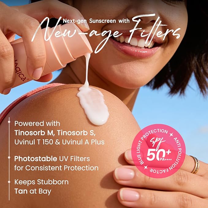 Aqualogica Detan+ Dewy Sunscreen SPF 50+ PA++++ with Cherry Tomato & HA - 50 g Broad Spectrum SPF 50+ PA++++ UVA/B & Blue Light Protection Anti-Pollution Factor (APF) Technology
