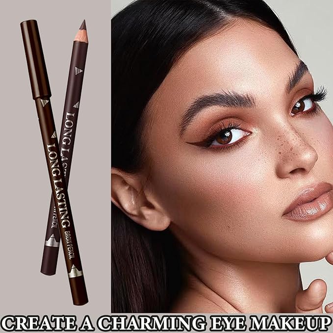 12 PCS Dark Brown Eyeliner Pencils,Professional Long Lasting Waterproof Makeup Pencils,Highly Pigmented Inner Corner Eye Highlighter Eyeliner Pencil Eye Liner Pen Sets for Women