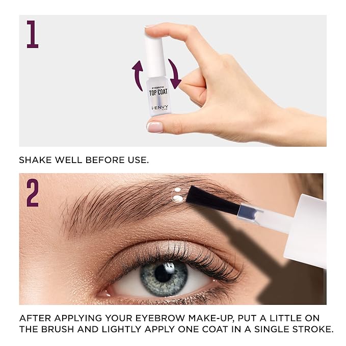 i-ENVY by KISS Eyebrow Sealer, Clear Eyebrow Setting Topcoat for Perfect Brows, 24 Hour Long Lasting Waterproof, Smudge-Proof, Sweat-Proof for Extreme Hold, Non-Glossy Finish with Brush Applicator