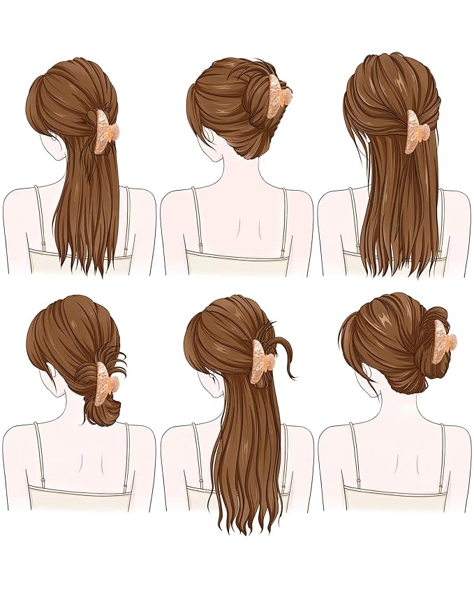 Mesovor 4 Pack Acrylic Hair Clips Claws, Nonslip 4.1" Large Hair Grip Hairclips for Thin and Thick | French Banana Barrettes Hair Strong Hold Hair Jaw Clamps (Coffee, Red, Light Brown, Champagne)