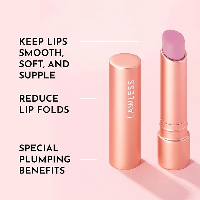 LAWLESS Women's Forget the Filler Lip Plumping Line Smoothing Tinted Balm, Cupid, 0.09 Ounce