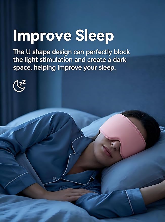 Cooling Eye Mask for Spa Care - Ultra-Flexible Ice Gel for Morning Depuffing & Dark Circles - 360° Eye Coverage - Luxury Self-Care Gifts - Cold Compress for migraines - Reusable Comfortable Pink