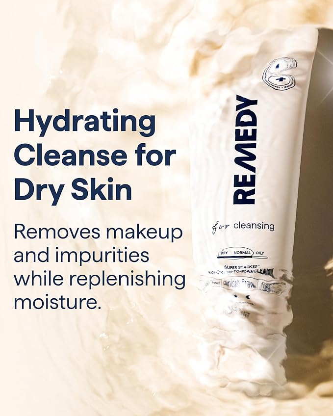 Remedy for Rich Cream Cleansing | Cream-to-Foam Face Wash with Ceramides, Glycerin and Panthenol | Hydrating Cleanser for Normal to Dry Skin | By Dermatologist Dr. Shah, 5 fl. Oz