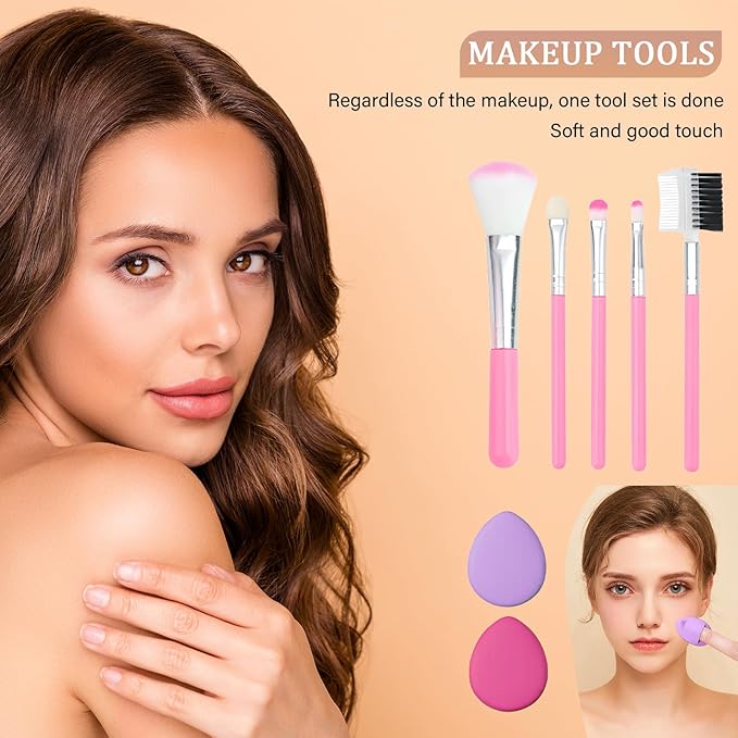 Makeup Set for Women, Basic Makeup Kit for Beginners & Professionals, Mini Makeup Set for Teens & Adults, Travel Make up Set for Girls, 9 Colors Eyeshadow Palette, Lip Gloss, Face & Eye Make up