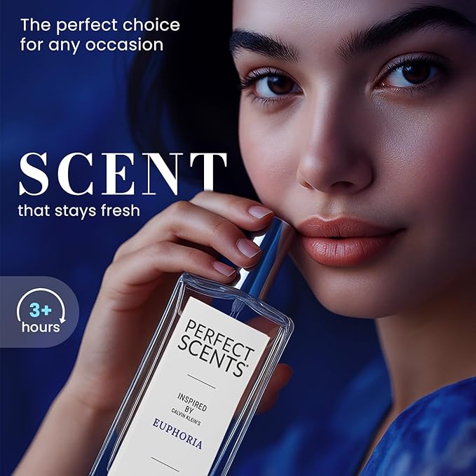 Perfect Scents Fragrances, Inspired by Calvin Klein’s Euphoria, Women’s Eau de Toilette, CLEAN, Vegan, Paraben-Free, Phthalate-Free, Never Tested on Animals, 3.4 Fluid Ounces