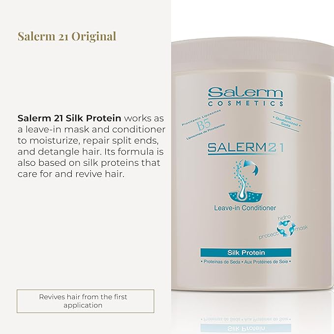 SALERM - Instant Hair Conditioner 21 Silk Protein - 1000 ml - Leave-In or Rinse-Out Conditioner - with Silk Proteins - Heat Protector and Hydrating