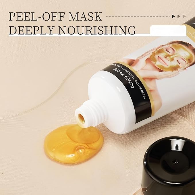 24K Gold Collagen Overnight Wrapping Face Mask – Hydrating & Firming Peel-Off Collagen Face Mask for Elasticity, Radiance & Smooth Skin – 2.12 fl.oz, Suitable for All Skin Types