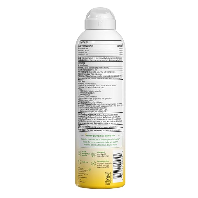 Alba Botanica Hydrating Sunscreen Spray for Face and Body, Broad Spectrum SPF 70 Sunscreen, Water Resistant, 5 Fl. Oz. Bottle