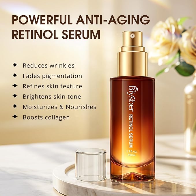 Retinol Collagen Serum for Face: Anti Aging & Anti Wrinkle Repair Peptide Serum with Boost Hydration Formula - Day/Night Facial Firming Neck Plump Skin Care for Women/Men (1.69 Fl Oz)
