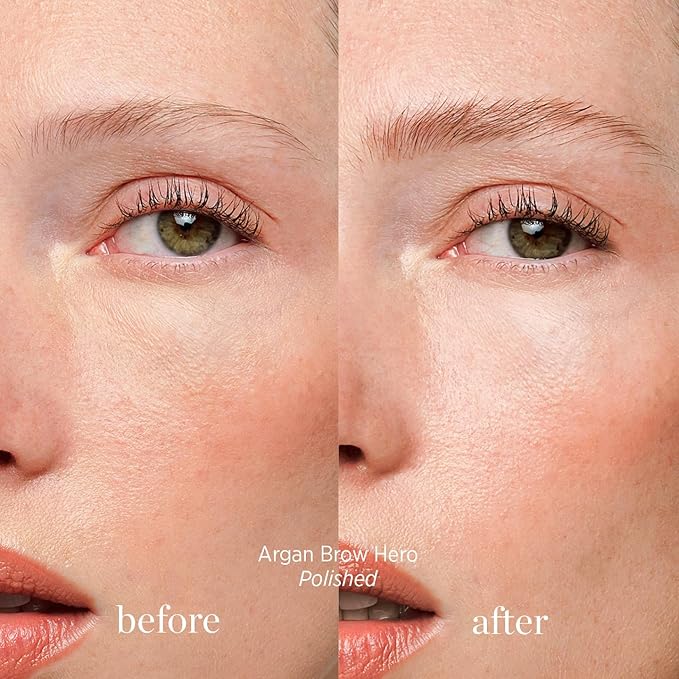 Ere Perez - Natural Argan Brow Hero | Tinted, Versatile, Conditioning | Omegas 3+6, Vitamin E, Castor Oil | Vegan, Cruelty-Free, Clean Beauty (Polished, 0.12 oz | 3.5 ml)