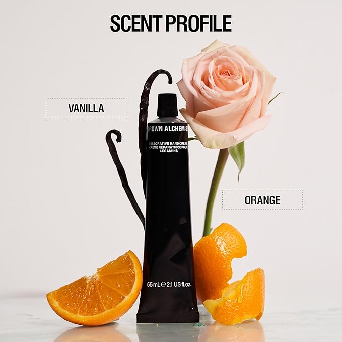 Grown Alchemist Restorative Hand Cream. Vanilla and Orange Peel. Non-Greasy Moisturizer to Nourish and Soften Hands (65ml).