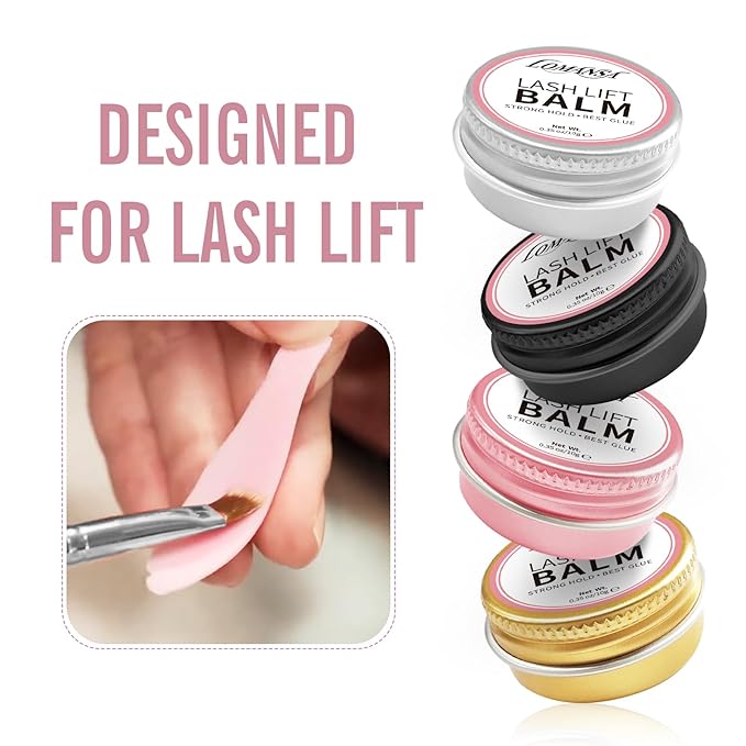 Lash Lift Glue Korean Lash Lift Balm Glue Eyelash Perm Balm Fruit Flavor Lifting Curling Gel for Lash Perm Kit 10g (Rose)