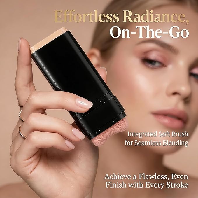 Foundation Stick, 2 in 1 Dual-Ended Long-Lasting Concealer Korean Foundation Stick, Full Coverage Foundation Makeup, Sunscreen Concealer Stick, Tattoo Cover Up Makeup, Matte Finish for Face (WHEAT)