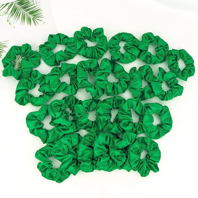 Silk Satin Scrunchies for Women Girls 24 PCS Hair Scrunchies Silk Satin Hair Ties for Thick Hair Bulk Hair Ties Hair Accessories
