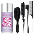 START MAKERS Hair Wax Stick and Slick Back Hair Brush Set for Women Kids Men 5PCS, with Edge Brush, Teasing Brush, Rat Tail Comb & Mini Boar Bristle Brushes for Flyaways, Control, Sleek, Ponytail Buns
