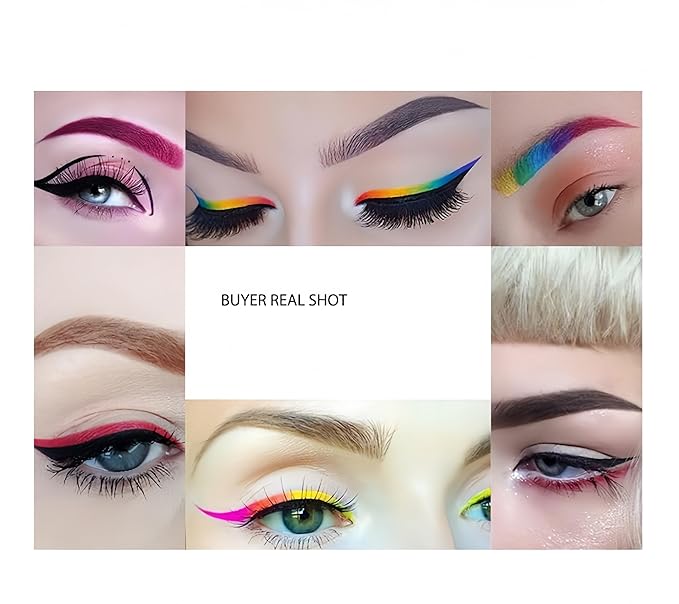 12 Color Eyebrow Cream Colorful Smooth Eyebrow Pomade Gel Long Lasting Waterproof Eyeliner Gel Eye Brow Makeup Cosmetics with Eyebrow Brush (06 Daffodil)