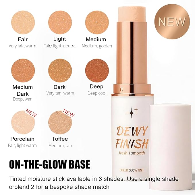 HECI BEAUTY Skin Tint Foundation Stick, Balm to Cream Foundation with Light to Medium Coverage, Infused with Hydrating Ingredients, Porcelain, 0.25 oz