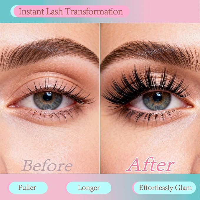 Lash Extension Kit DIY 280pcs Individual Lash Clusters Eyelash Extension Kit, 8-16mm False Eyelash Clusters with Lash Bond and Seal, Lash Tweezers for Self Application (40D Kit with Colors)
