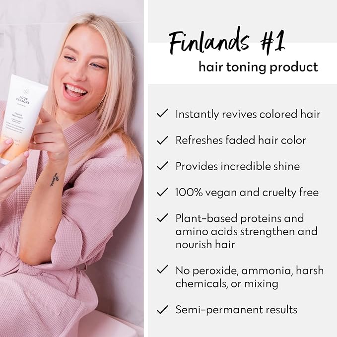 FOUR REASONS Color Mask, Caramel (27 Colors) – Hair Gloss & Color Depositing Conditioner – Semi Permanent Hair Toner for Color-Treated Hair Color For Women – Vegan & Cruelty-Free – 6.76 fl oz