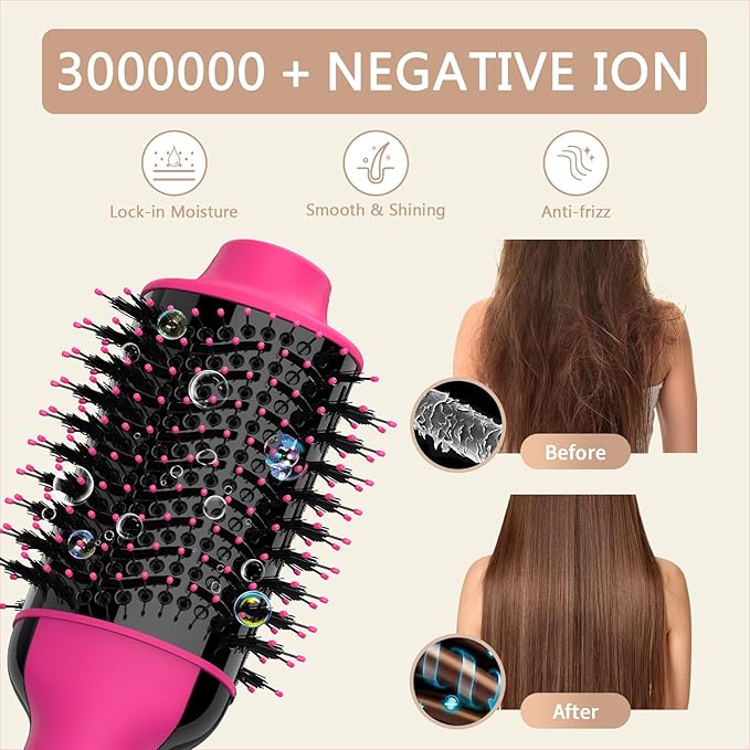 Umeely Hair Dryer Brush Blow Dryer Brush in One, Upgraded 4 in 1 Hair Dryer and Styler Volumizer with Negative Ion Anti-frizz Ceramic Titanium Barrel Hot Air Hair Straightener Brush