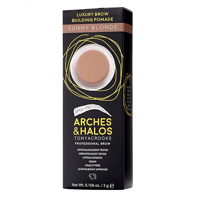 Arches and Halos Luxury Brow Building Pomade - Vegan Eyebrow Pomade - Creamy, Long Wearing Color for Clean, Defined Brows - Sunny Blonde - 0.1 oz