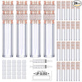 AMORIX 24 Pack Pearl Diamond Lip Gloss Tubes with Wand 5ml Empty Containers + 2pcs Syringes for DIY Lip Balm