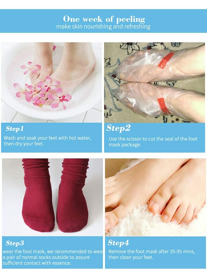 Magik Foot Peeling Mask Baby Soft Cracked Heels Remove Dead Skin Calluses (Aloe, 2 Pairs)
