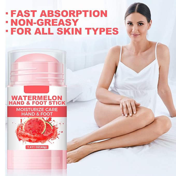 60% Urea Cream Foot Hand Cream Stick for Cracked Hands Elbows Feet Knees, Repairing Restore Balm for Dry & Dead Skin, Hydrates & Nourish Foot Care for Women & Men (Watermelon, 1.41 oz)