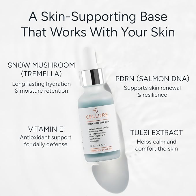 Peptide Hydro Lift Serum – Multi Peptide Firming & Smoothing Face Serum with EGF Growth Factors, Copper Peptides & Hyaluronic Acid, 1.0 fl oz (30 mL)