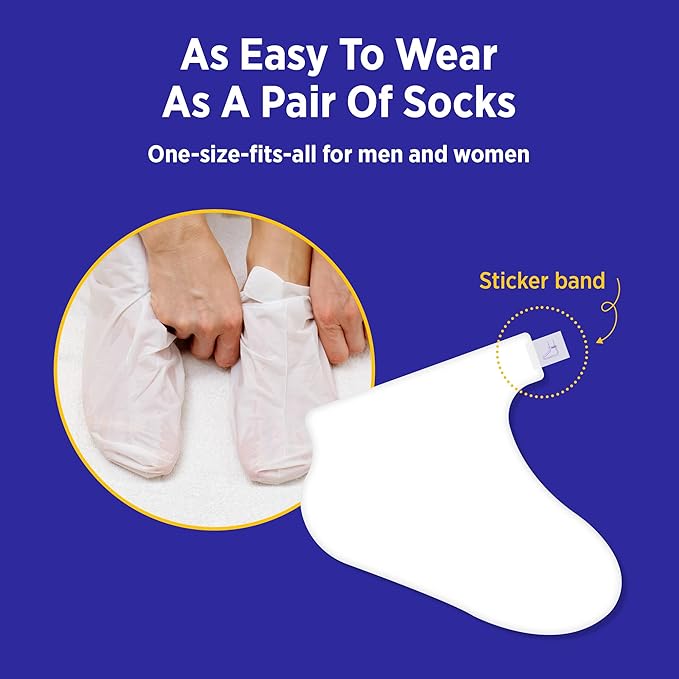 Clarifying Foot Peel Mask, Moisturizing, for Cracked Heels & Excessive Dead Skin, AHA, Soft Smooth Touch Feet, One Size for Men & Women, Self Home Care, 12 Packs