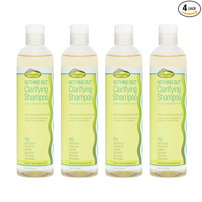 Clarifying Shampoo Sulfate-Free Detox for Natural Hair - Hair Shampoo - Removes Buildup - 12oz - Pack of 4