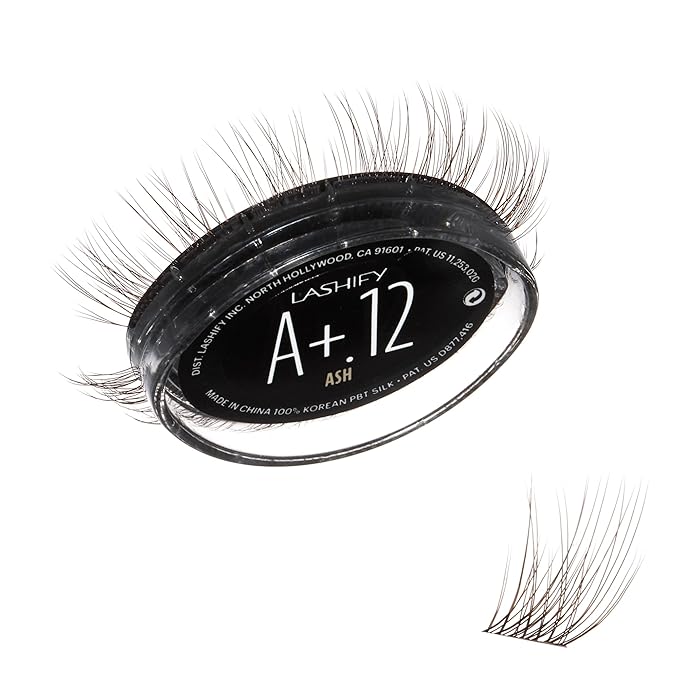 Lashify Amplify Plus+ 12mm Eyelash Extensions Refill in Ash Color, Easy DIY False Lashes for the Most Delicate, Natural and Long Lasting Look