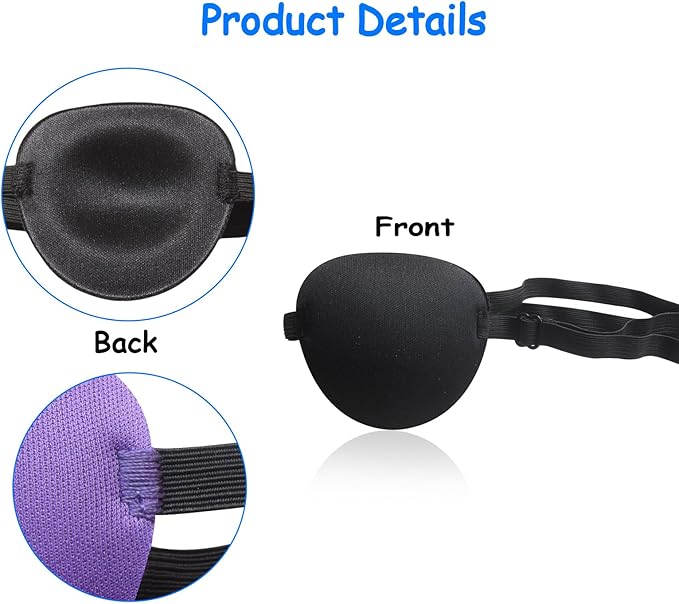 6pcs Eye Patch, Adjustable Soft Eye Patches for Adults and Kids,Medical Eyepatch for Amblyopia Lazy Eye,Left or Right Eyes, 6 Colors