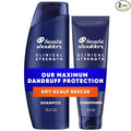 Head & Shoulders Anti-Dandruff Shampoo, Clinical Strength Dry Scalp Rescue, 1% Selenium Sulfide, Seborrheic Dermatitis Relief, Dry Scalp, 13.5 fl oz + Conditioner, 9.1oz