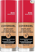 Covergirl Outlast Extreme Wear 3-in-1 Full Coverage Liquid Foundation, SPF 18 Sunscreen, Warm Beige, 1 Fl. Oz. (Pack of 2)